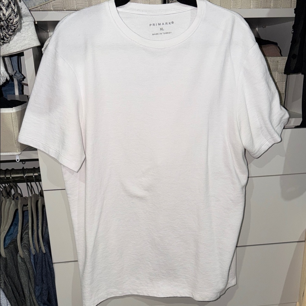 Primark Classic White Short Sleeve Textured Tee